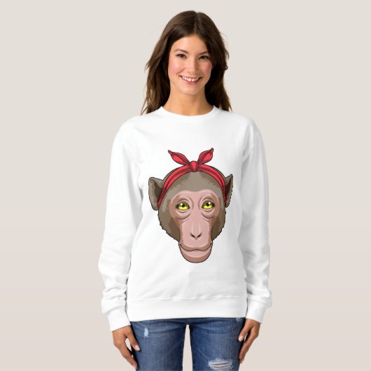 Affe mit Bandana Sweatshirt (Vorne ganz)