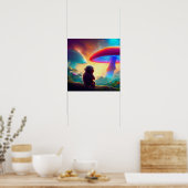 Affe mit Blick auf die Pilzlandschaft Poster (Küche)
