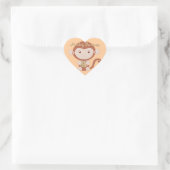 Affe mit Book Heart Stickers (Tasche)
