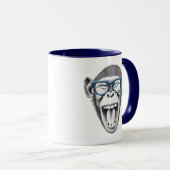Affe mit Brille, Affenliebhaber Tasse (VorderseiteRechts)