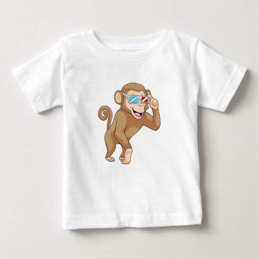 Affe mit Brille Baby T-shirt (Vorderseite)
