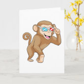 Affe mit Brille Karte (Gelbe Blume)