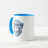 Affe mit Brille lachen Tasse (Vorderseite Links)