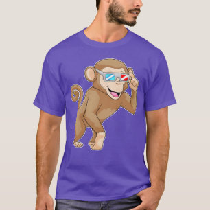 Affe mit Brille Lustiger Tierfreund T-Shirt