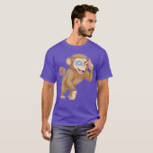 Affe mit Brille Lustiger Tierfreund T-Shirt (Vorne ganz)