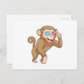 Affe mit Brille Postkarte (Vorne/Hinten)