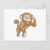 Affe mit Brille Postkarte (Vorderseite)