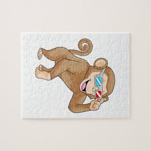 Affe mit Brille Puzzle (Horizontal)