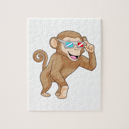 Affe mit Brille Puzzle (Vertikal)
