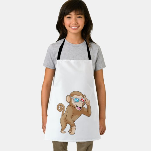 Affe mit Brille Schürze (Insitu)