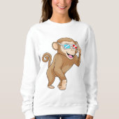 Affe mit Brille Sweatshirt (Vorderseite)
