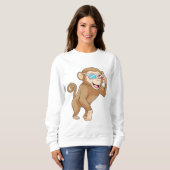Affe mit Brille Sweatshirt (Vorne ganz)