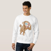 Affe mit Brille Sweatshirt (Vorne ganz)