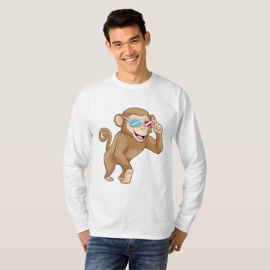 Affe mit Brille T-Shirt (Vorne ganz)