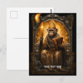 Affe mit Buch Postkarte (Vorne/Hinten)