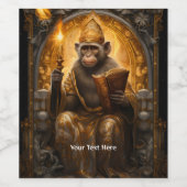 Affe mit Buch Weinetikett (Einzelnes Label)