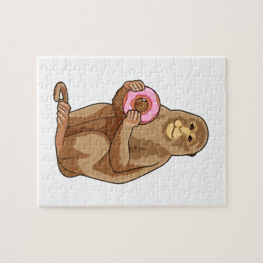 Affe mit Donut Puzzle (Horizontal)