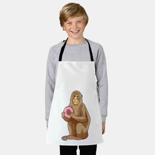 Affe mit Donut Schürze (Getragen)