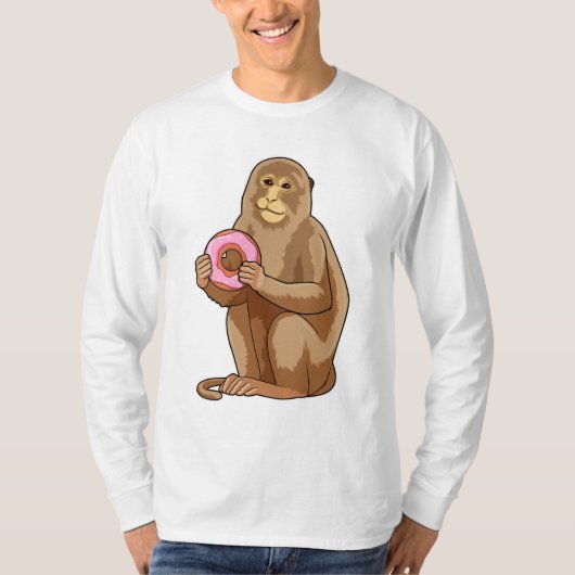 Affe mit Donut T-Shirt (Vorderseite)