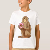 Affe mit Donut T-Shirt (Vorderseite)
