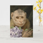 Affe mit einem Bouquet von Violets | Gabriel von M Karte (Gelbe Blume)