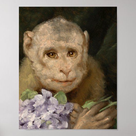 Affe mit einem Bouquet von Violets | Gabriel von M Poster (Vorne)