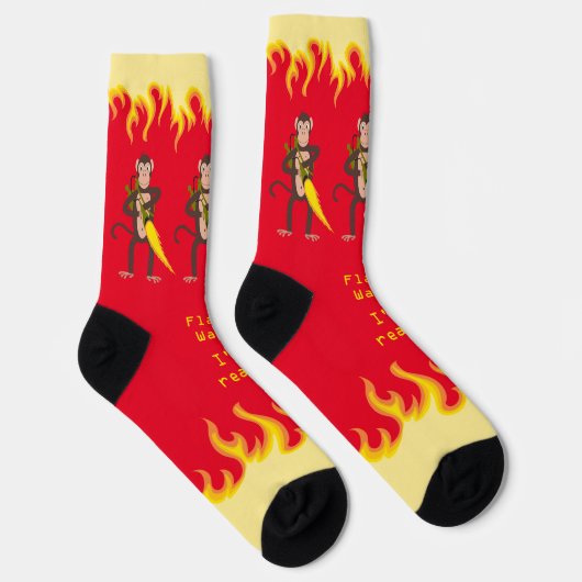 Affe mit einem Flammenwerfer-Internet-Flammenkrieg Socken (Rechts)