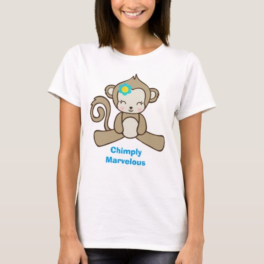 Affe mit einer Blume sagt Schimply Marvelly T-Shirt (Vorderseite)