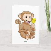 Affe mit Eisstiel Karte (Rückseite)