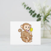 Affe mit Eisstiel Postkarte (Stehend Vorderseite)