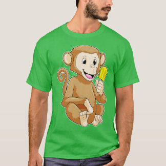 Affe mit Eisstiel T-Shirt