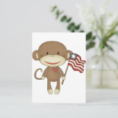 Affe mit Fahne Postkarte (Stehend Vorderseite)