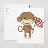 Affe mit Fahne Postkarte (Vorne/Hinten)