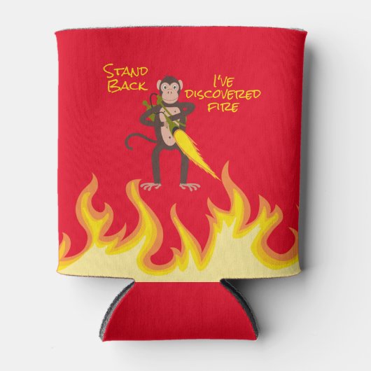 Affe mit Flammenwerfer Dosenkühler (Vorderseite)