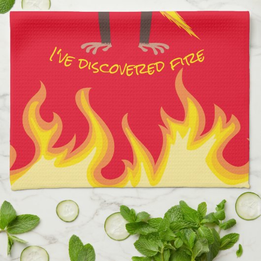 Affe mit Flammenwerfer Geschirrtuch (Gefaltet)