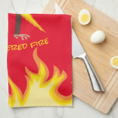 Affe mit Flammenwerfer Geschirrtuch (Viertel Falte)