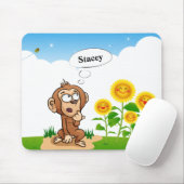 Affe mit gelben Sonnenblumen Mousepad (Mit Mouse)