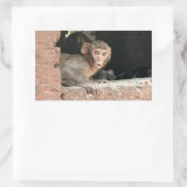 Affe mit großen Augen, rechteckig Rechteckiger Aufkleber (Tasche)