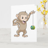 Affe mit Jo-Jo Karte (Gelbe Blume)