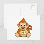 Affe mit Kaffeetasse Postkarte (Vorne/Hinten)