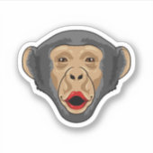 Affe mit Kiss Mund Aufkleber (Vorderseite)
