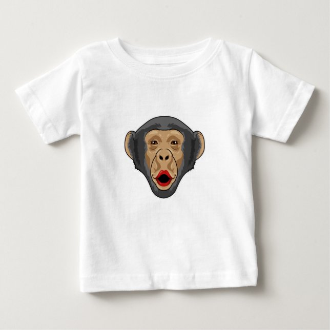 Affe mit Kiss Mund Baby T-shirt (Vorderseite)