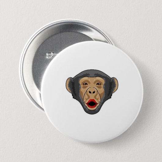 Affe mit Kiss Mund Button (Vorne & Hinten)