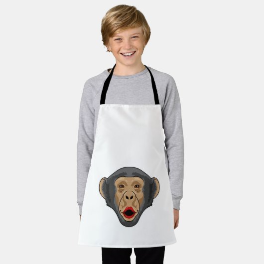 Affe mit Kiss Mund Schürze (Getragen)
