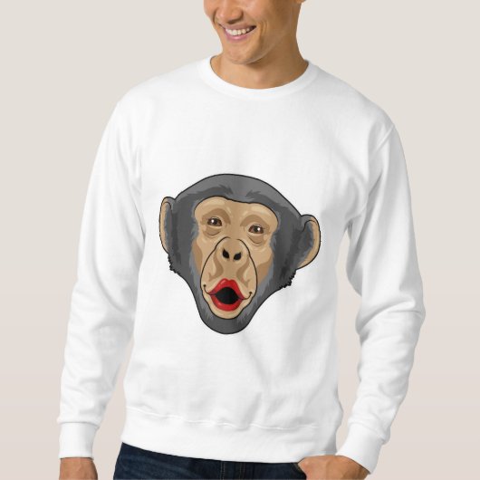 Affe mit Kiss Mund Sweatshirt (Vorderseite)