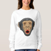 Affe mit Kiss Mund Sweatshirt (Vorderseite)