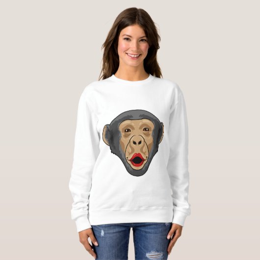 Affe mit Kiss Mund Sweatshirt (Vorne ganz)