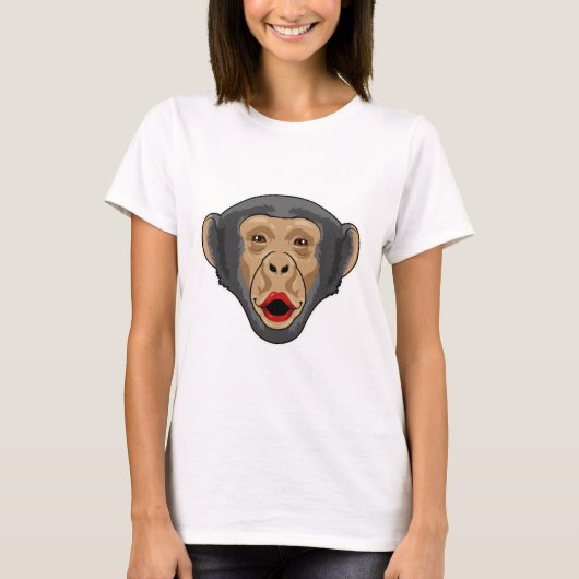 Affe mit Kiss Mund T-Shirt (Vorderseite)