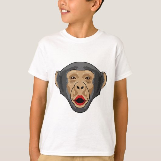 Affe mit Kiss Mund T-Shirt (Vorderseite)