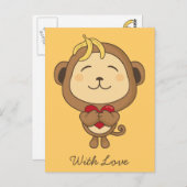 Affe mit Liebe Postkarte (Vorne/Hinten)